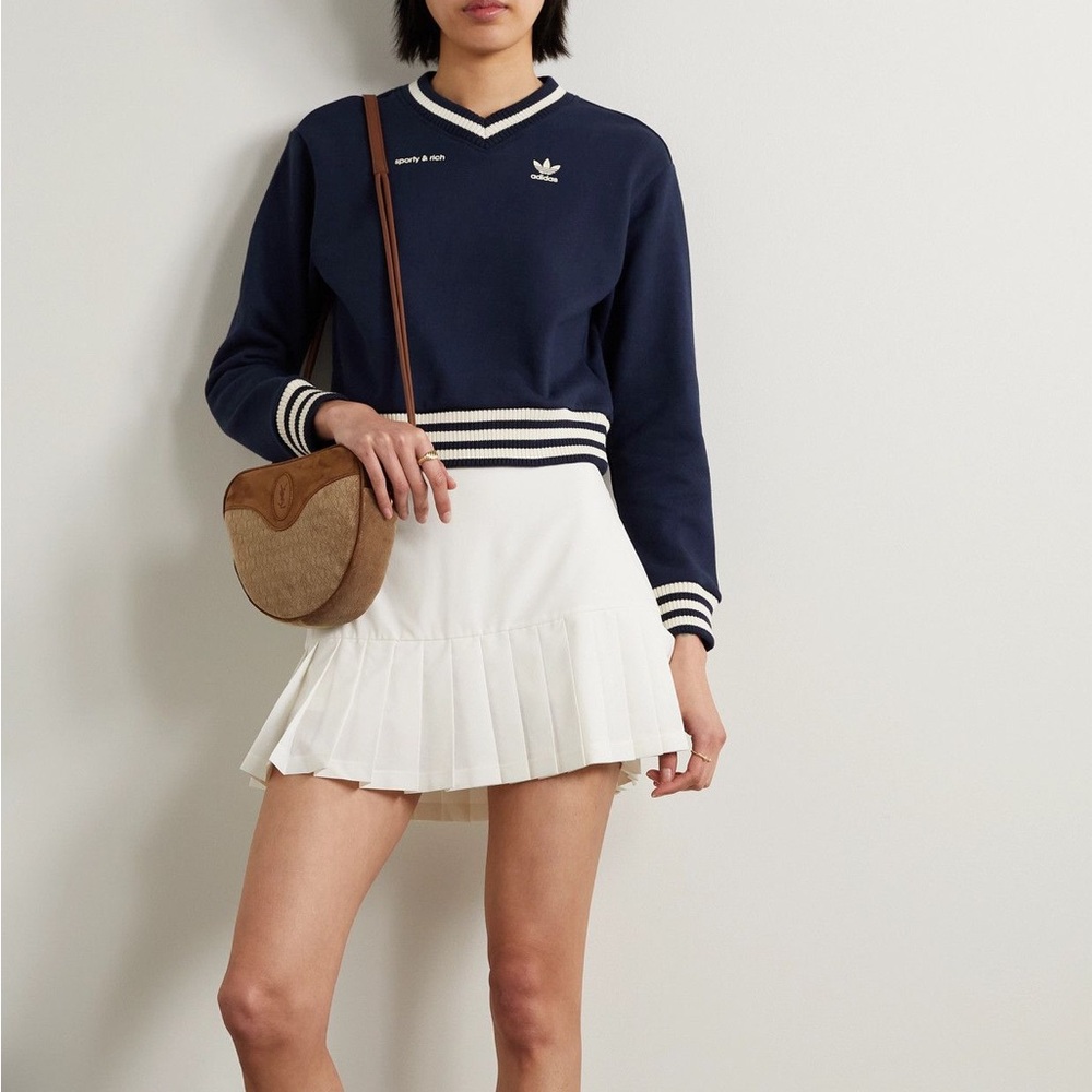 adidas Sporty & Rich V-Neck Crew Sweater NWT